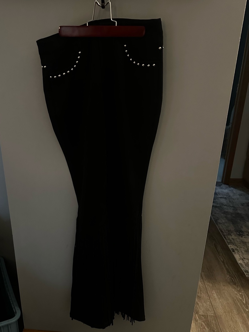 Black Fringe Flare LegPants